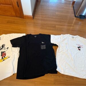 Uniqlo Mickey Mouse Graphic Tees - Black and White Lot of 3 for $20